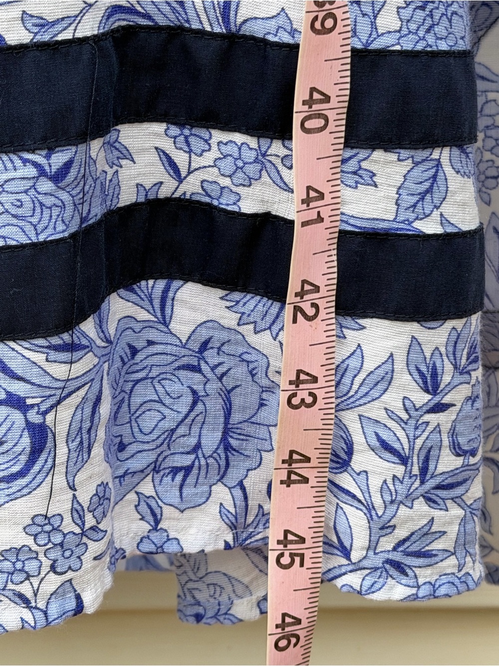 Entro Blue Floral Midi Dress Small Side Slit Flutter Sleeve Detail - Picture 6 of 11